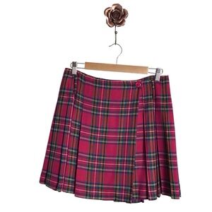 Clothes Circuit  Vintage‎ Small  Red Tartan Pleated Mini Skirt Academia Clueless